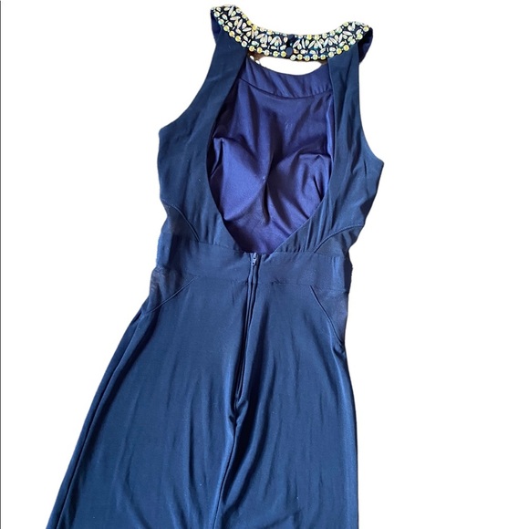 {B. Darlin} Mesh Cut Out sides with keyhole back A-line Gown - Picture 6 of 10